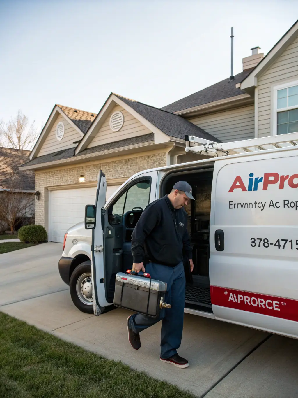 A photo of a San Diego AC Duct Masters van arriving promptly at a customer's home for a scheduled appointment.